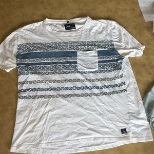Lost Blue and Green Striped Beach Shirt